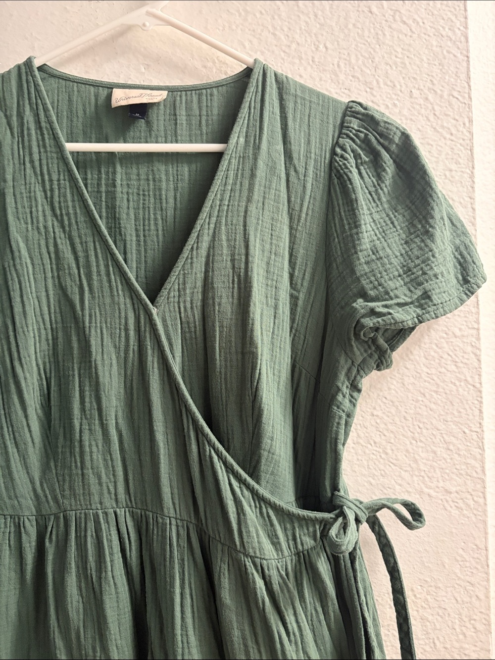Universal Thread Sage Green Wrap Midi Dress with Tie Waist - Picture 3 of 8